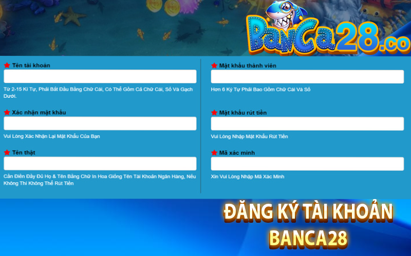 Đăng ký tài khoản Banca28